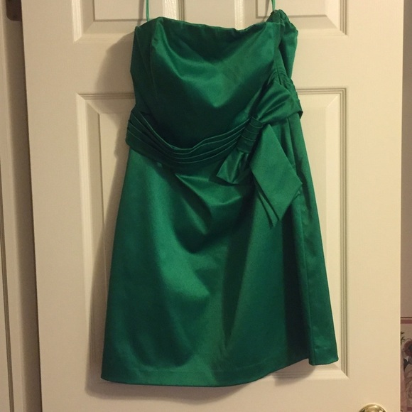 The Limited Dresses & Skirts - Satin strapless green dress